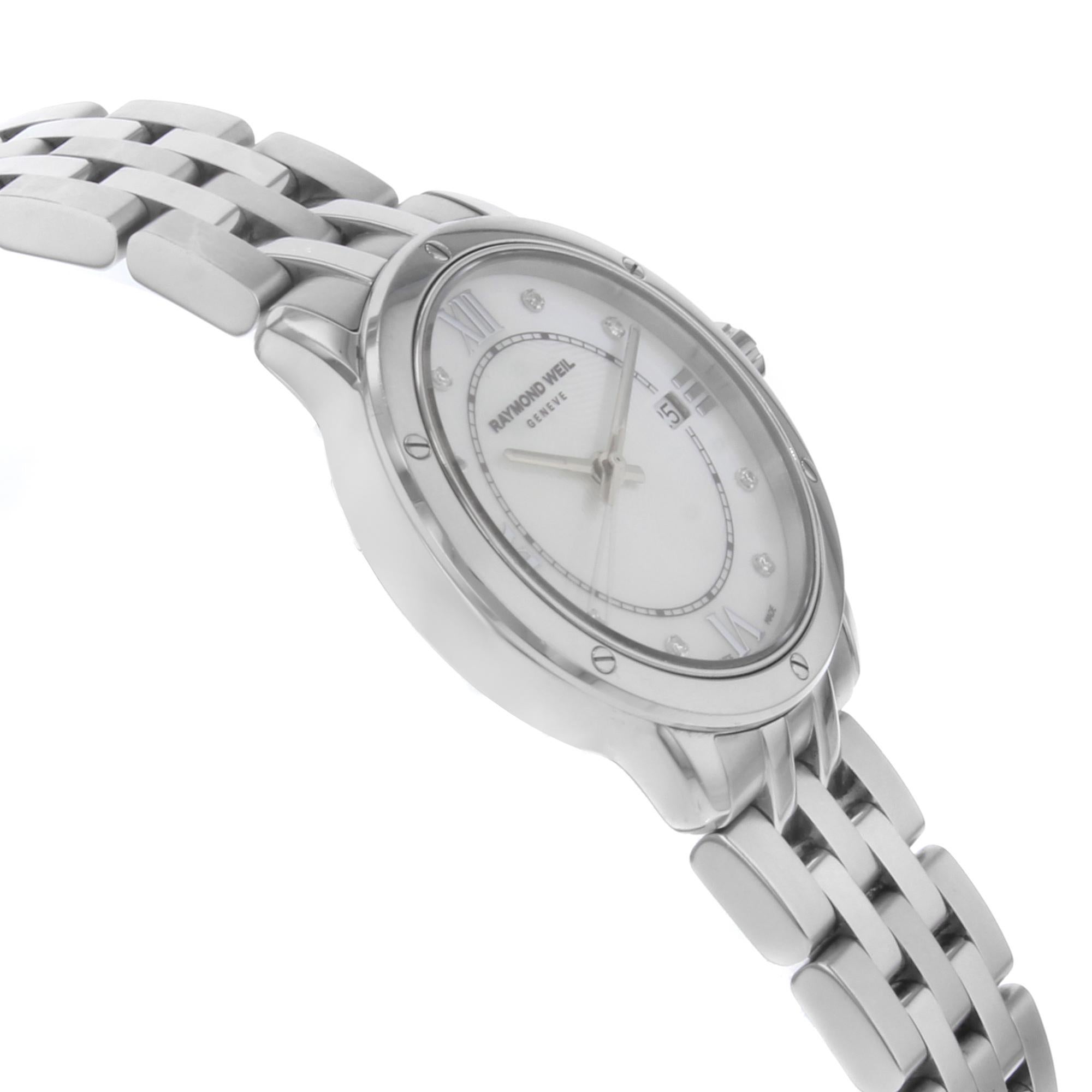 Women's Raymond Weil Tango White MOP Diamond Markers Steel Ladies Watch 5391-ST-00995