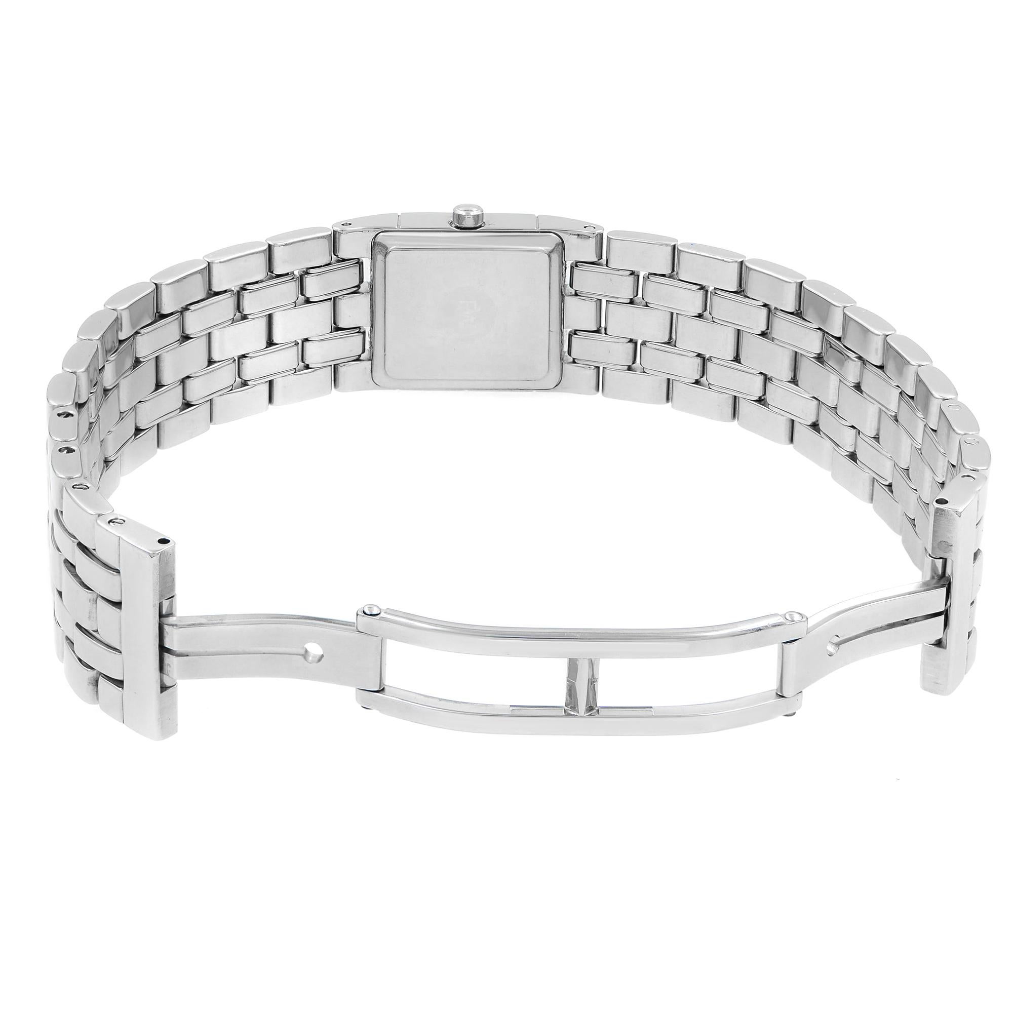 Raymond Weil Tema 5886-DB-BK Diamonds Stainless Steel Quartz Ladies Watch In Excellent Condition In New York, NY