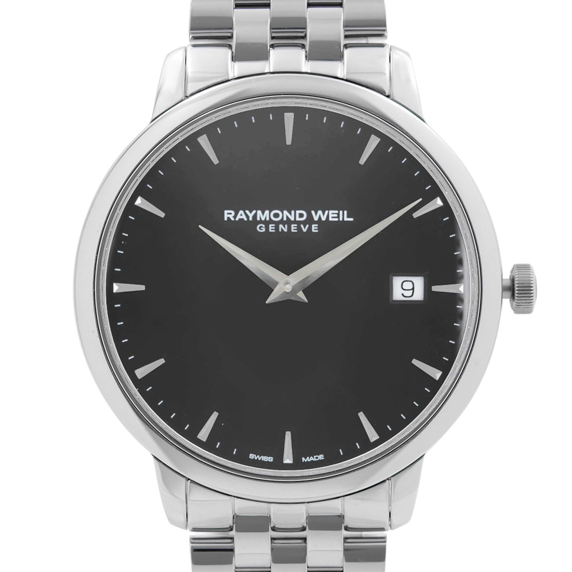 New with Defects. There are only a few tiny marks on the dial visible under certain light and close inspection. 

Brand: RAYMOND WEIL  Type: Wristwatch  Department: Men  Model Number: 5588-ST-20001  Country/Region of Manufacture: Switzerland  Style: