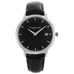 Raymond Weil Toccata Steel Leather Black Dial Quartz Mens Watch 5588-STC-20001