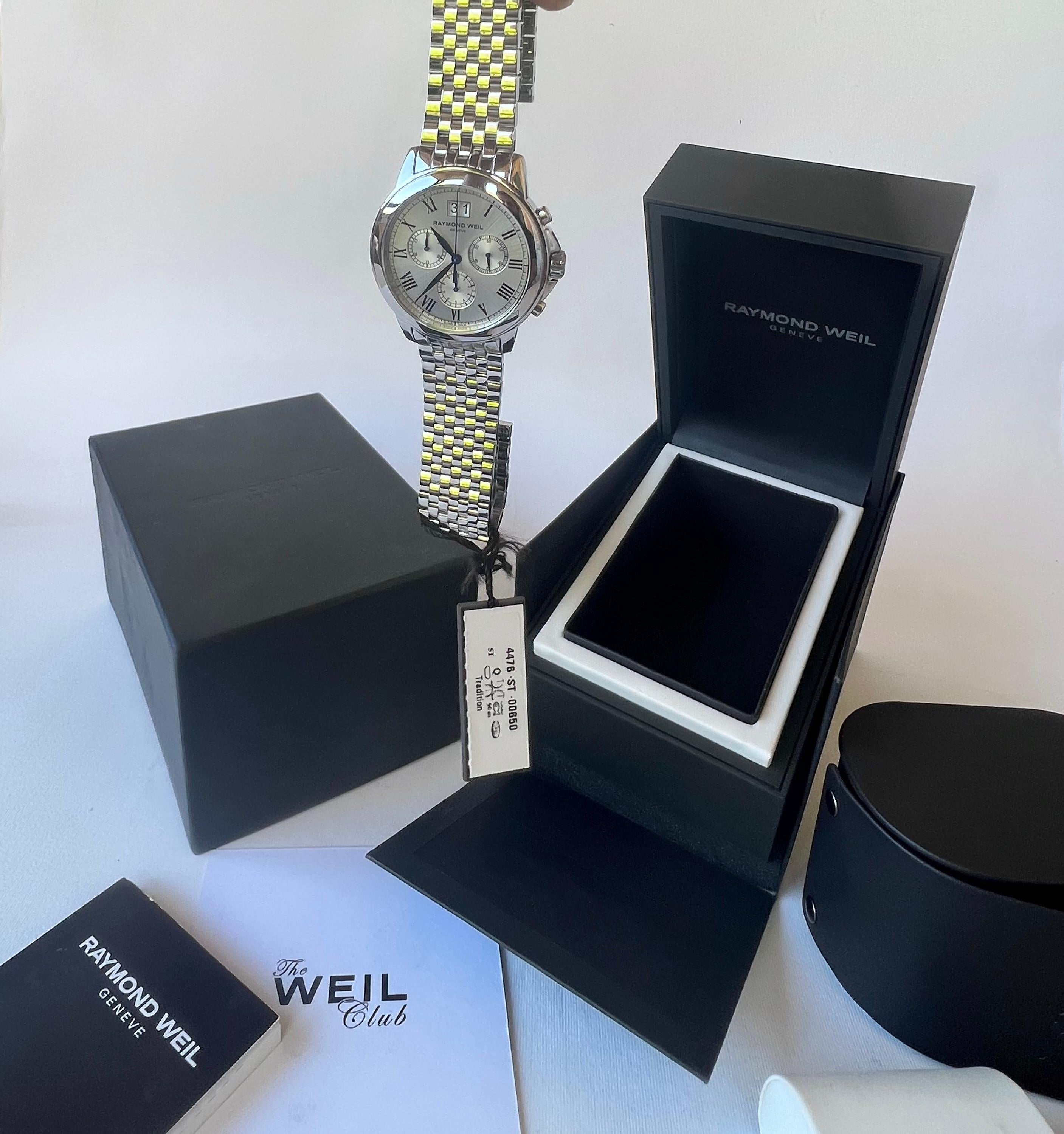 Raymond Weil Tradition Chronograph 4476 Schweizer Uhr Full Set 7
