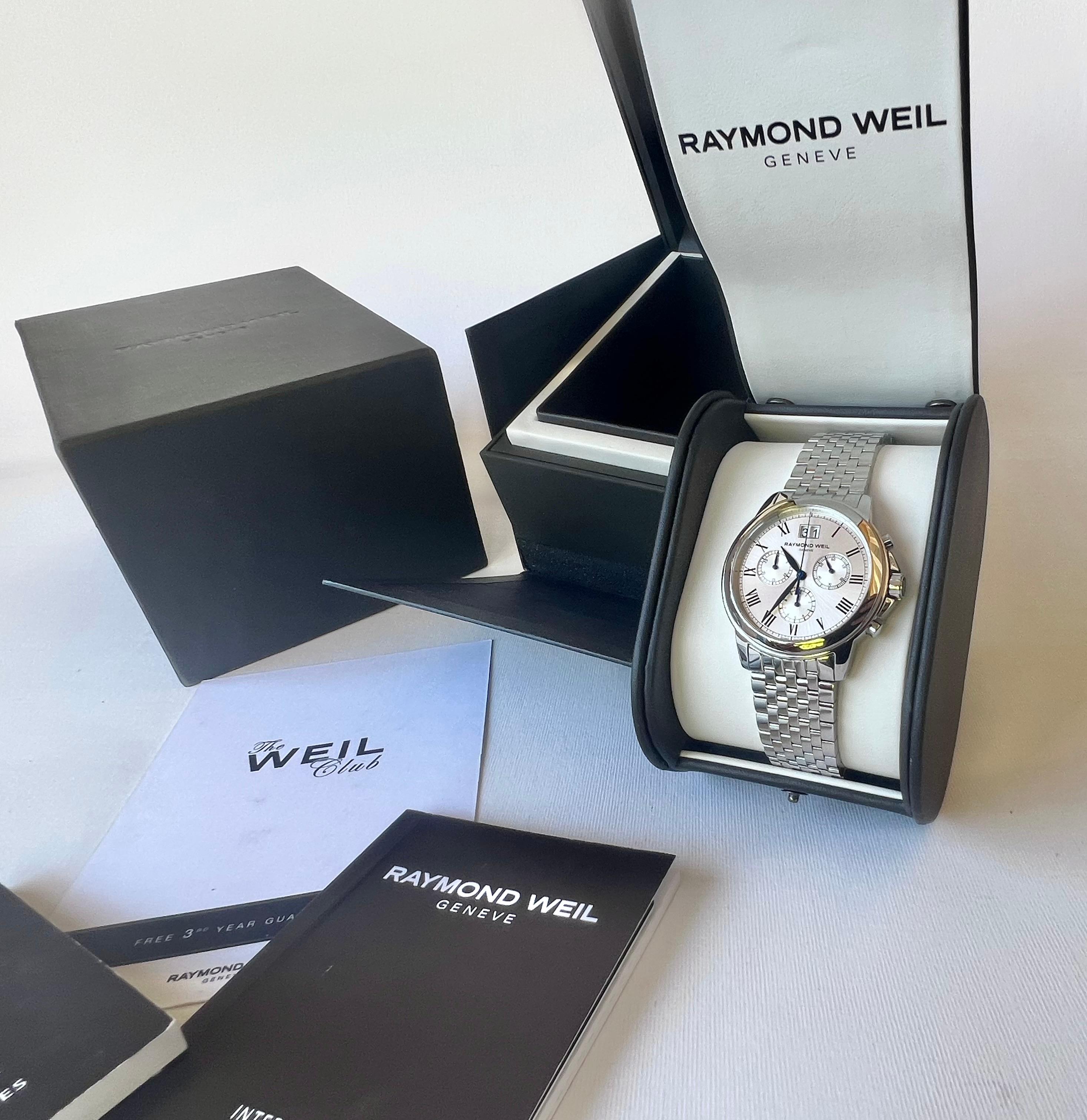 Raymond Weil Tradition Chronograph 4476 Schweizer Uhr Full Set Herren
