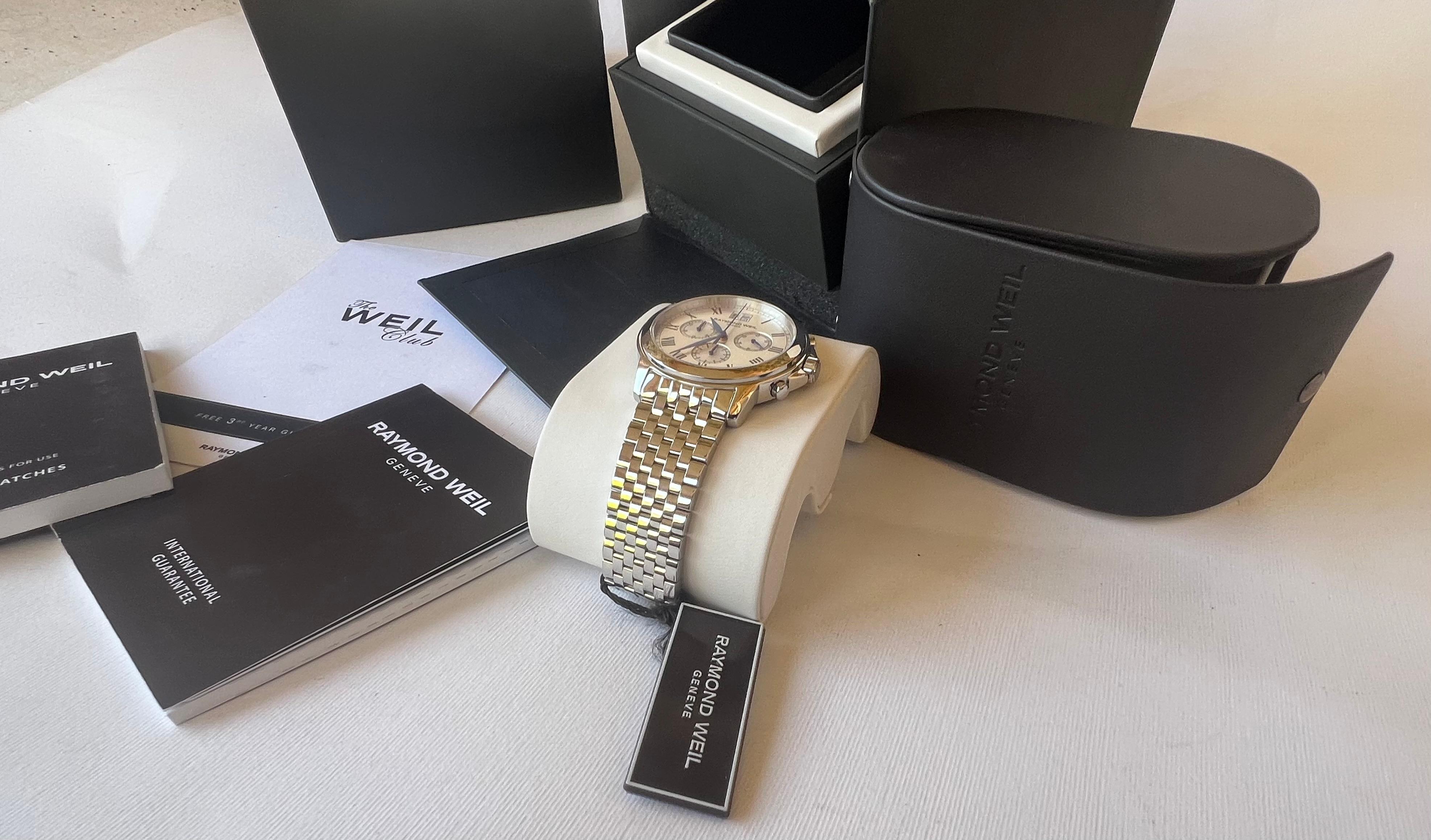 Raymond Weil Tradition Chronograph 4476 Schweizer Uhr Full Set 2