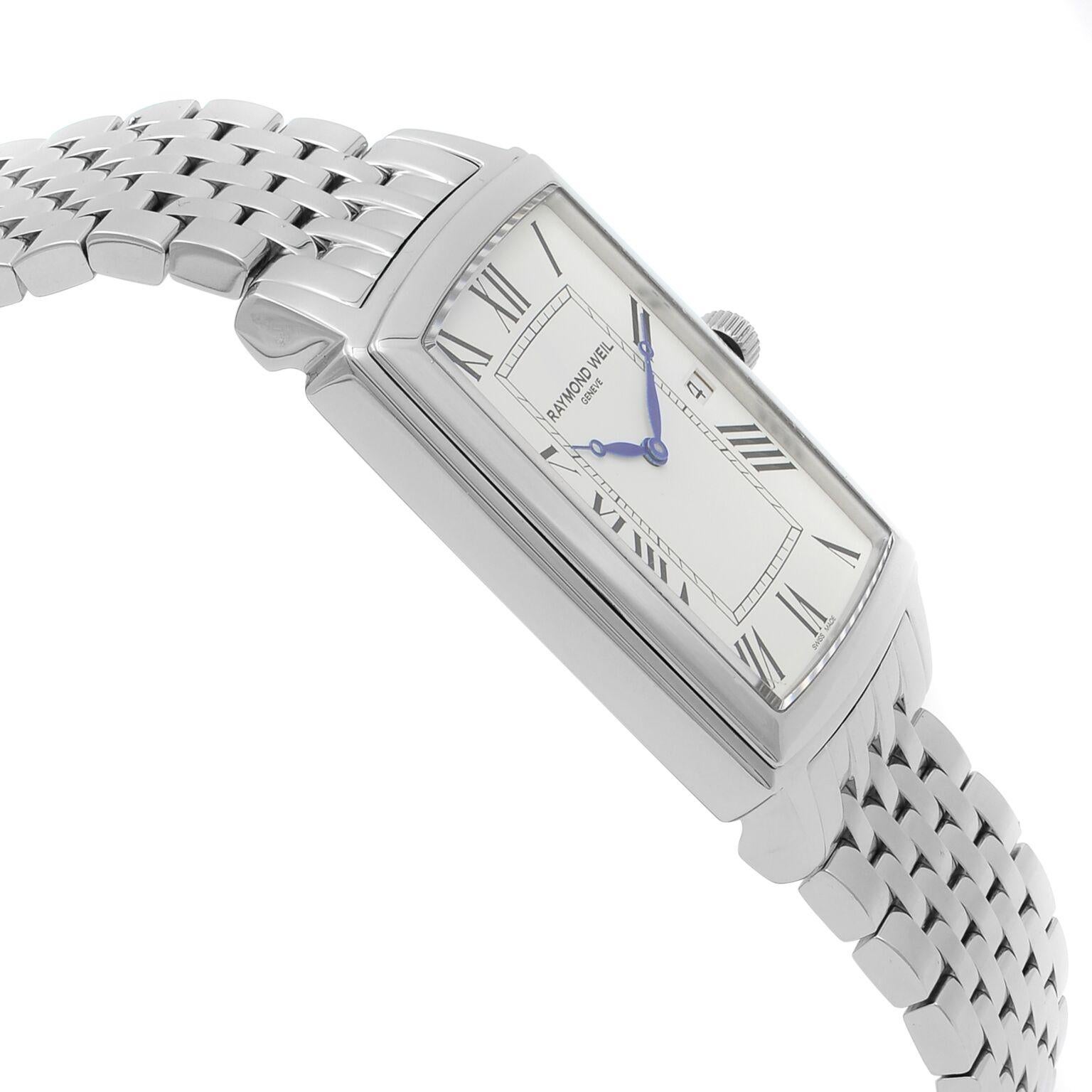 Modern Raymond Weil Tradition Steel White Roman Dial Quartz Men's Watch 5597-ST-00300