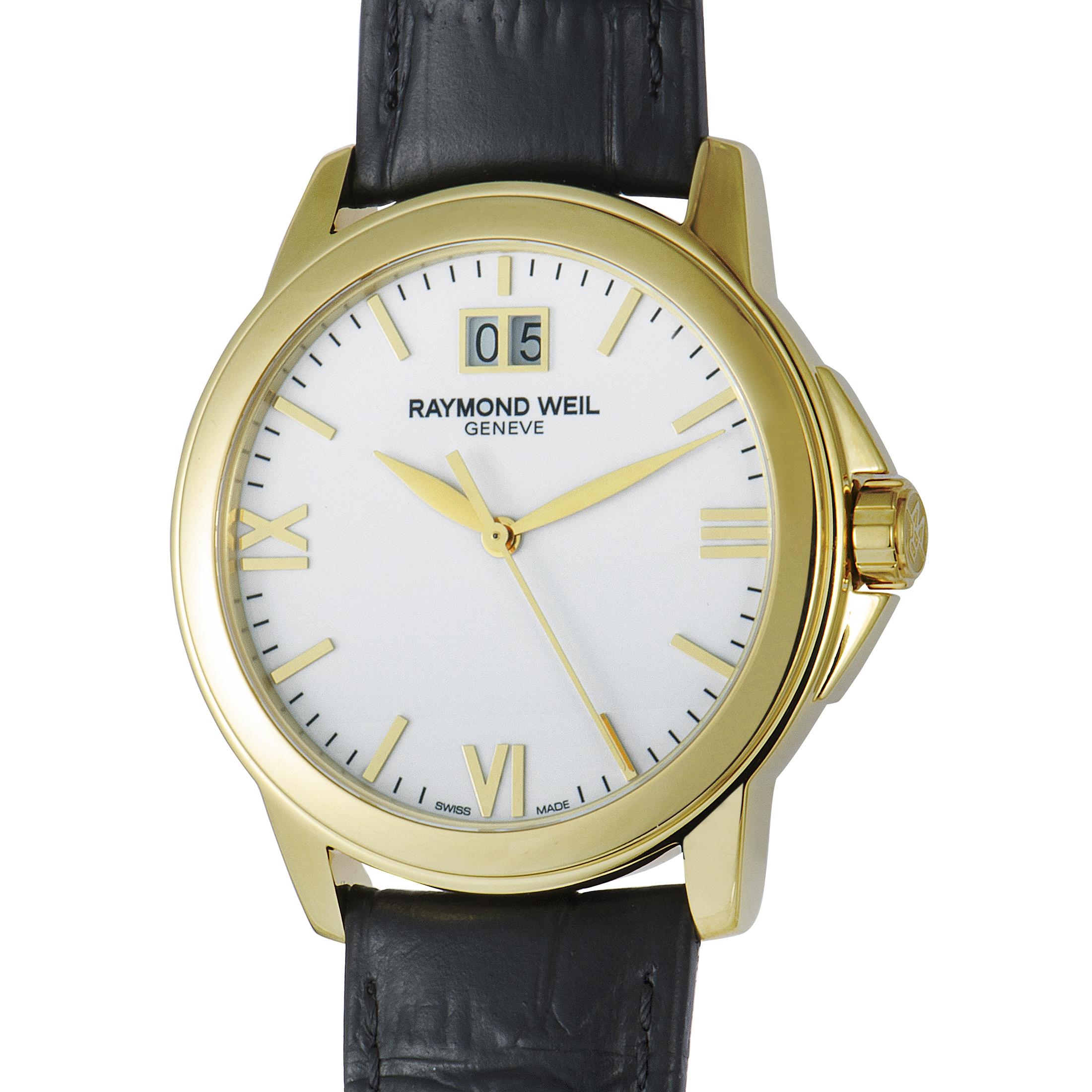 Adding an exceptionally subtle and remarkably intriguing modern twist to a design that exudes tasteful elegance and classic refinement, Raymond Weil created a glorious marriage of traditional watchmaking and contemporary style in this slick