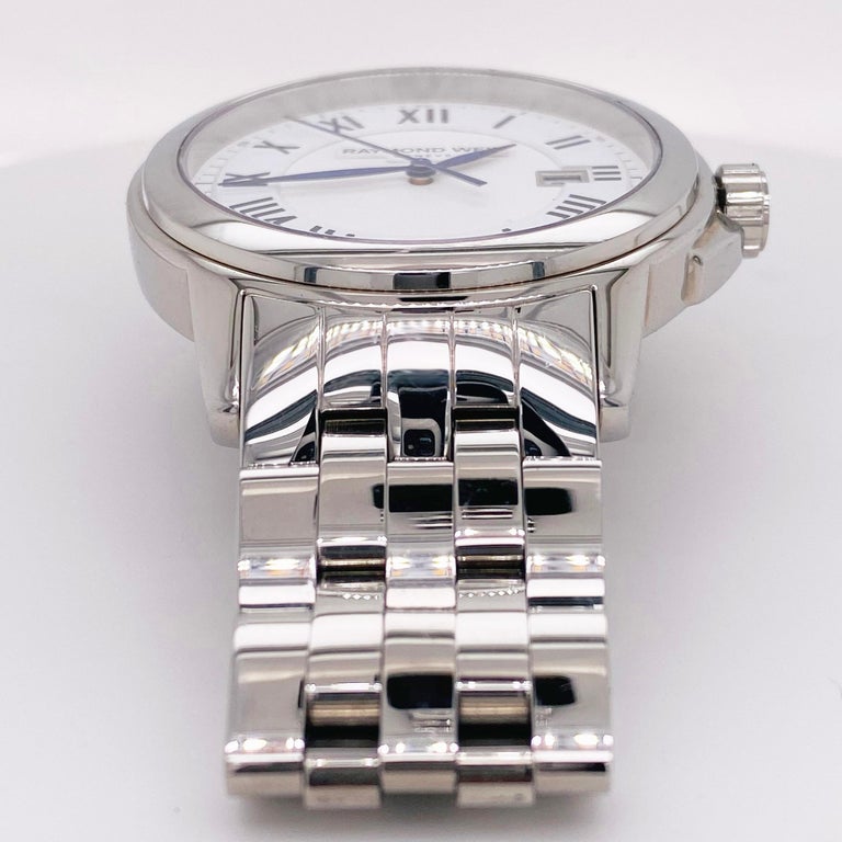 Raymond Weil Watch, Genève Stainless Steel Sapphire Crystal, Swiss Made, Blue RW at 1stDibs
