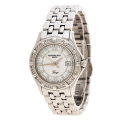 Raymond Weil White Mother of Pearl Stainless Steel Diamond Tango 5390 Women's Wr