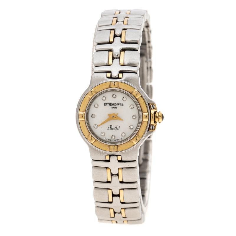 Raymond Weil White Mother of Pearl Stainless Steel Parsifal 9690/1 Women's Wrist