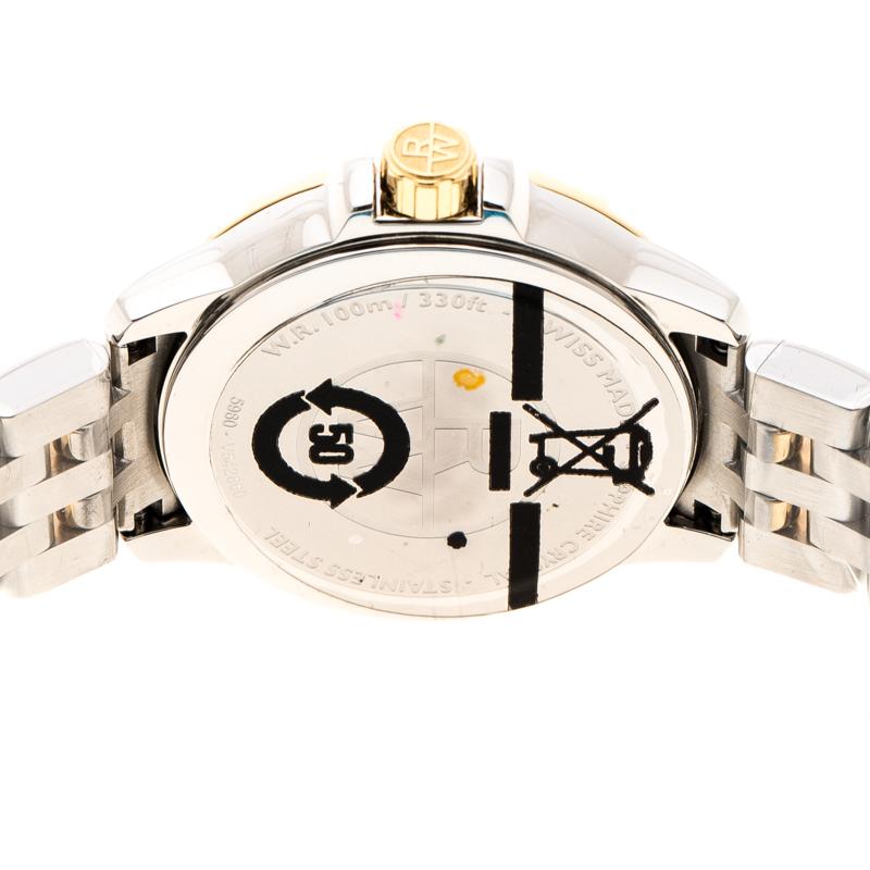 Raymond Weil White Mother of Pearl Two-Tone Stainless Steel Tango 5960 Women's W In New Condition In Dubai, Al Qouz 2