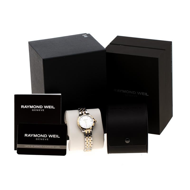 Raymond Weil White Mother of Pearl Two-Tone Stainless Steel Tango 5960 Women's W 4