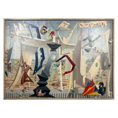 Raymond Wendell, 'Dream World' surrealist oil on canvas, 1948