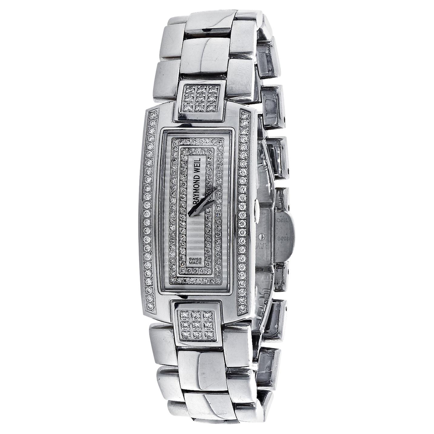 Raymond Wiel Ladies Shine 1500 Diamond and Stainless Steel Wristwatch