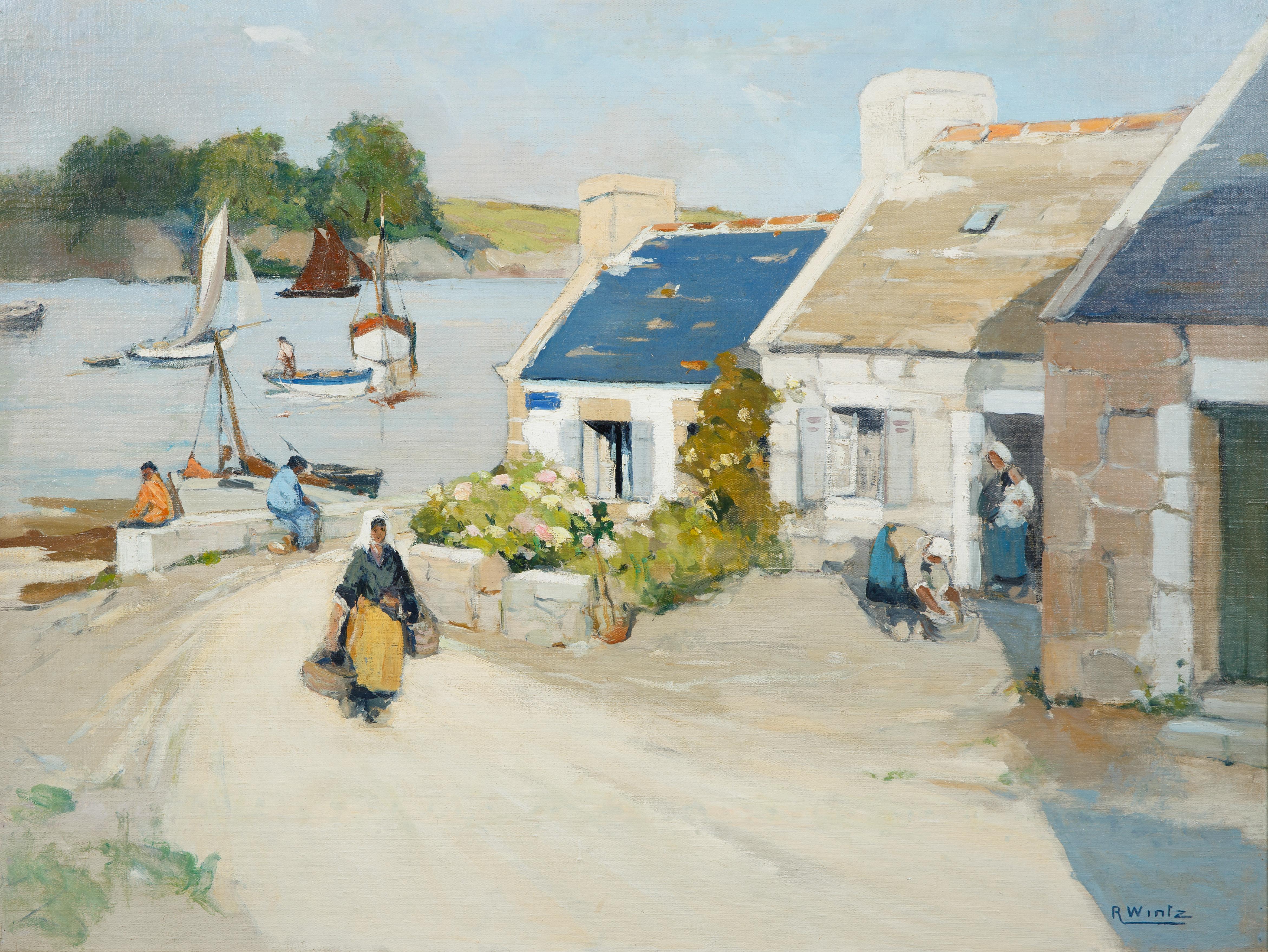 Landscape Painting Raymond Wintz - Ploumanach, Côte du Nord