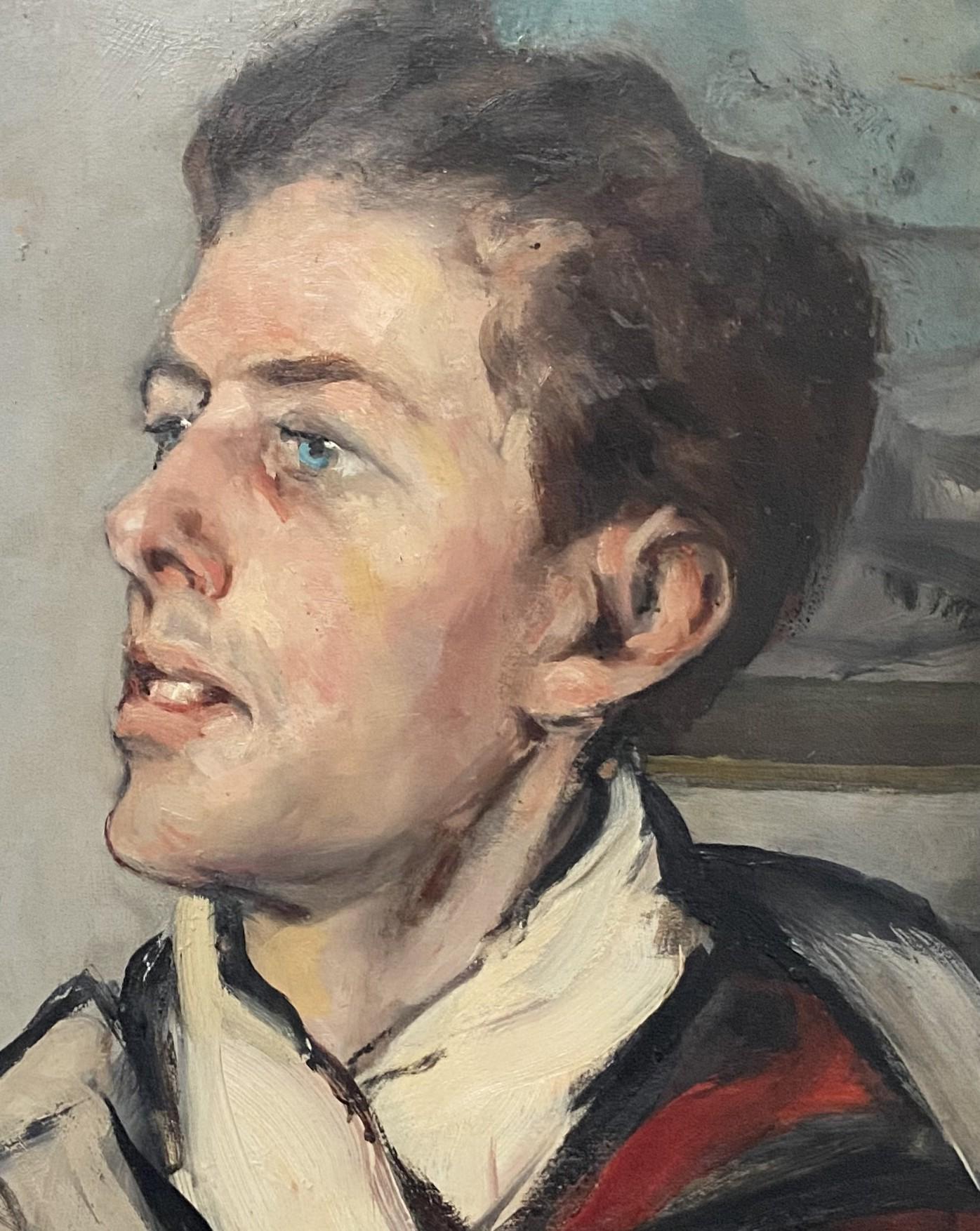 Raymond Woog (1875-1949) Portrait of a young man, oil 3