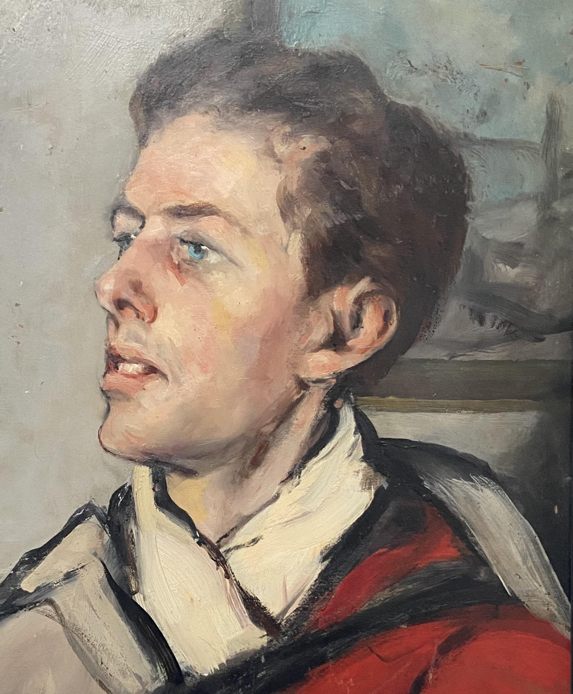 Raymond Woog (1875-1949) Portrait of a young man, oil 5