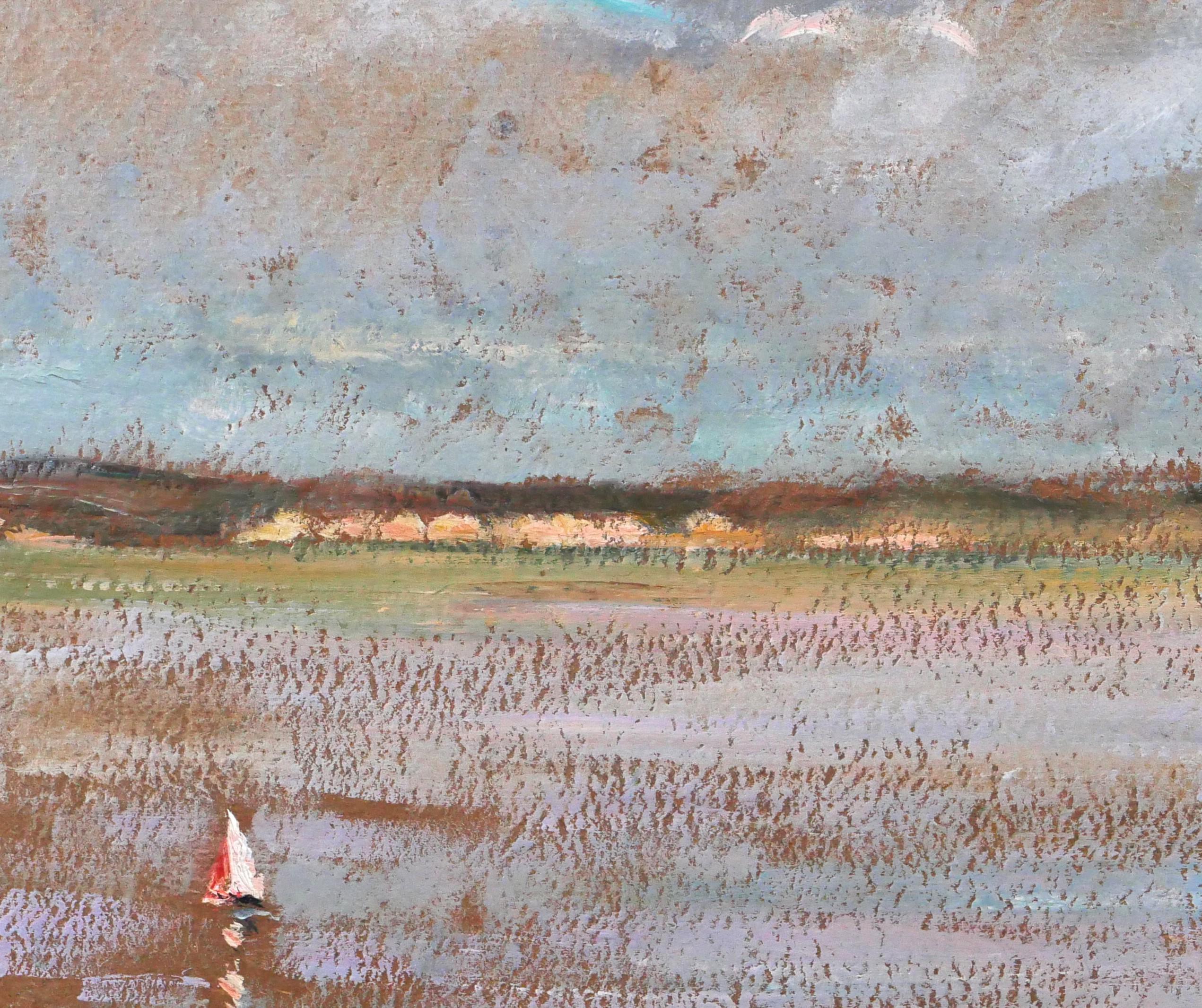 Seascape with a boat For Sale 1
