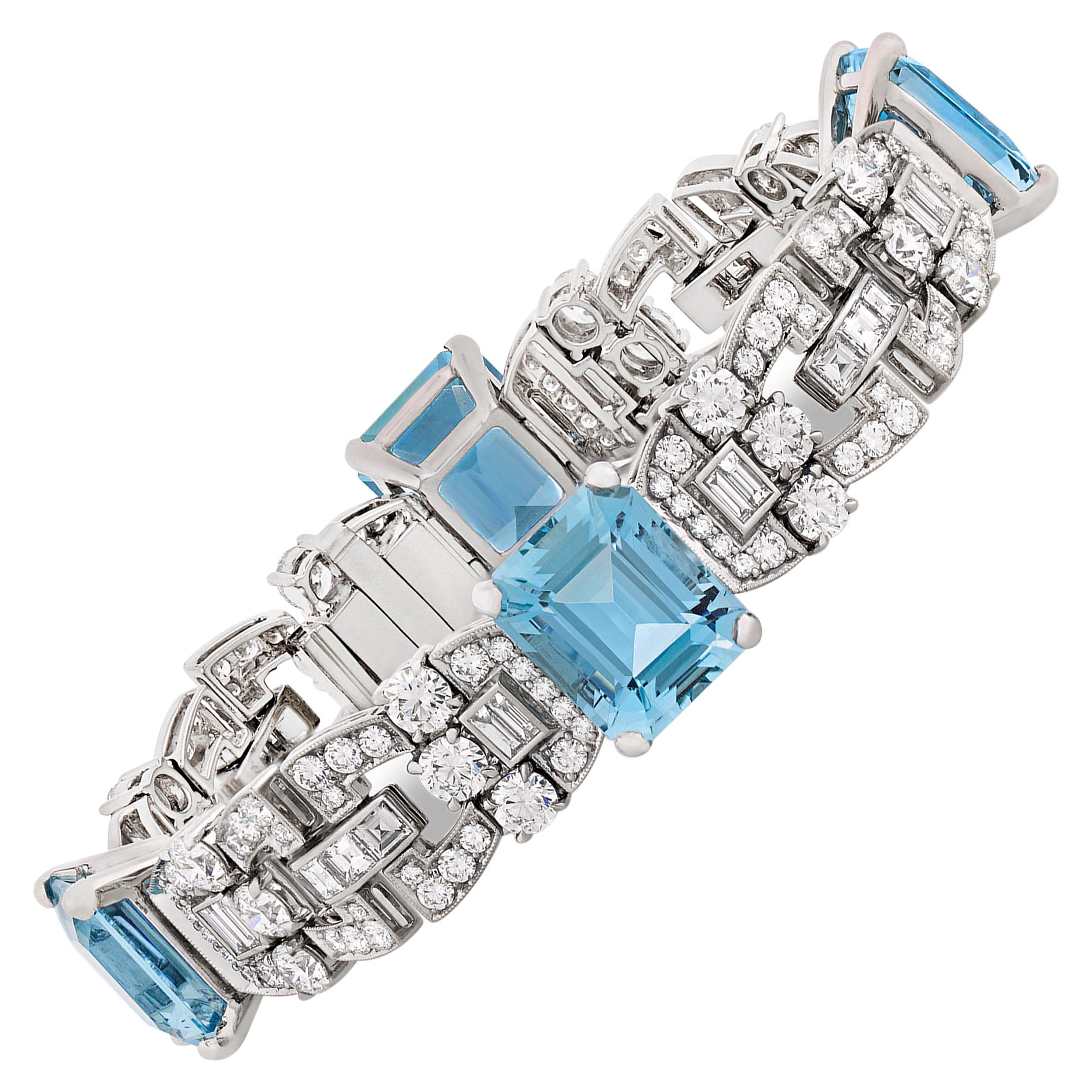 Raymond Yard Aquamarine Bracelet, 25.76 Carats