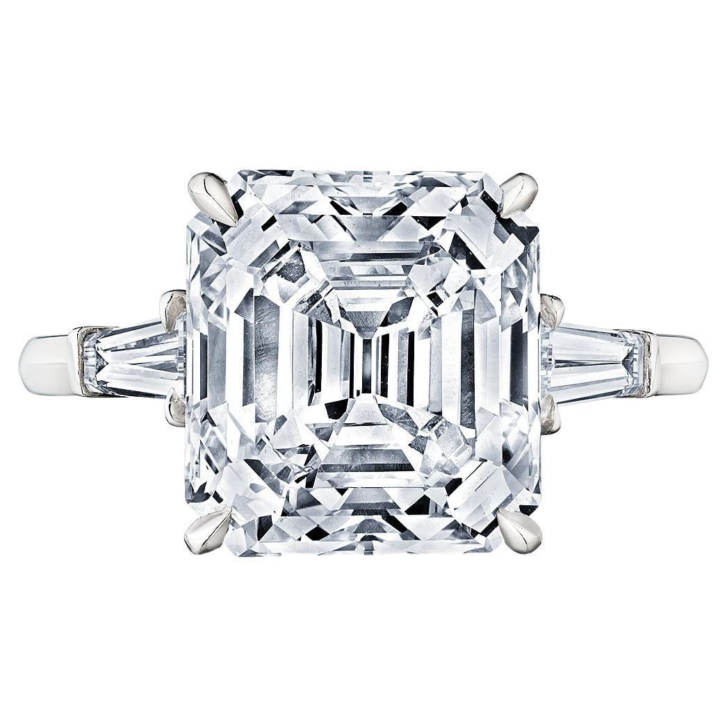Raymond Yard Art Deco 6.20 Carat Asscher Cut Diamond Platinum Engagement Ring