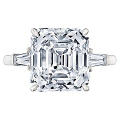 Raymond Yard Art Deco 6,20 Karat Asscher Cut Diamant Platin Verlobungsring