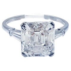Raymond Yard Art Deco Asscher Cut Diamond Platinum Ring