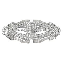 Spilla a doppia clip con diamante Art Deco di Raymond Yard