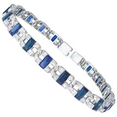 Raymond Yard Art Deco Sapphire and Diamond Bracelet
