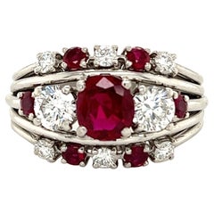 Raymond Yard Burma No Heat Ruby & Diamond Platinum Ring GIA Certified