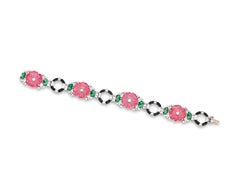 Raymond Yard Carved Pink Tourmaline Bracelet, 21.95 Carats