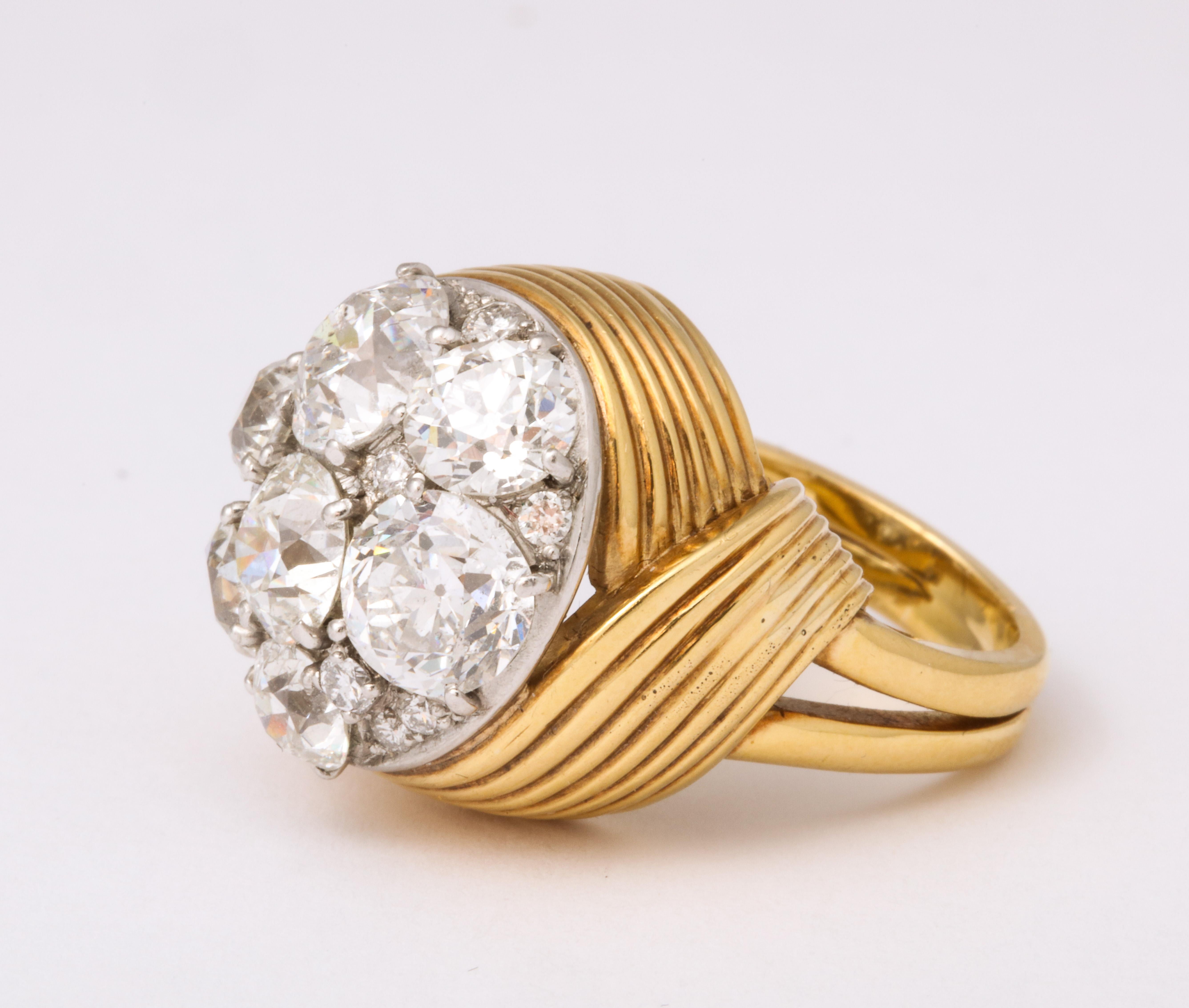 Women's Raymond Yard Diamond Cluster Gold Cocktail Ring