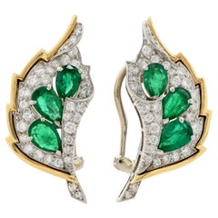 Raymond Yard Emerald and Diamond Earrings