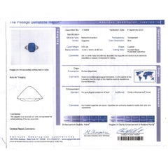 Raymond Yard Bague en platine avec saphir de Birmanie naturel taillé en pain de sucre et diamant