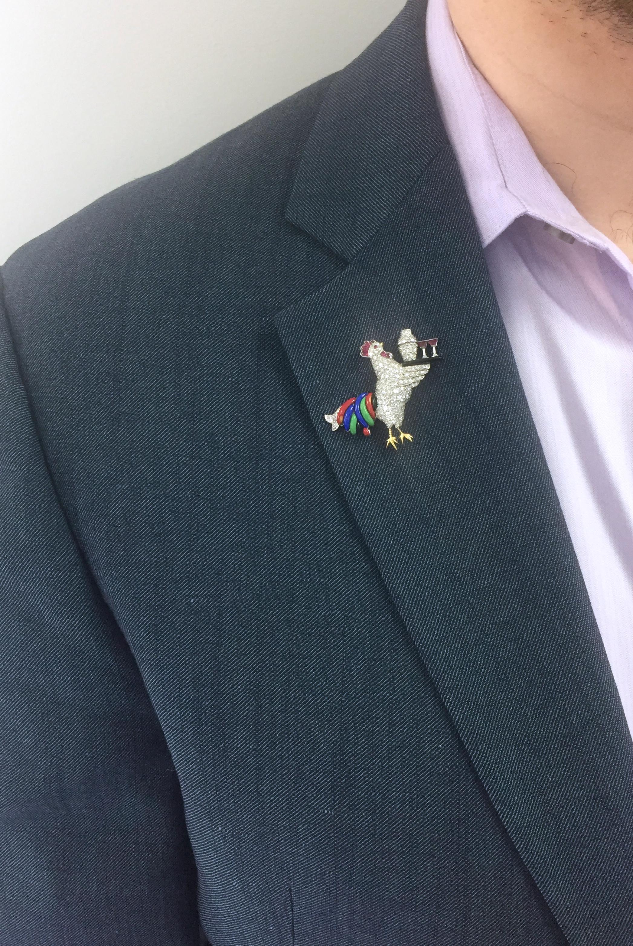 Raymond Yard  Pair of Cocktail Lapel Brooches For Sale 5