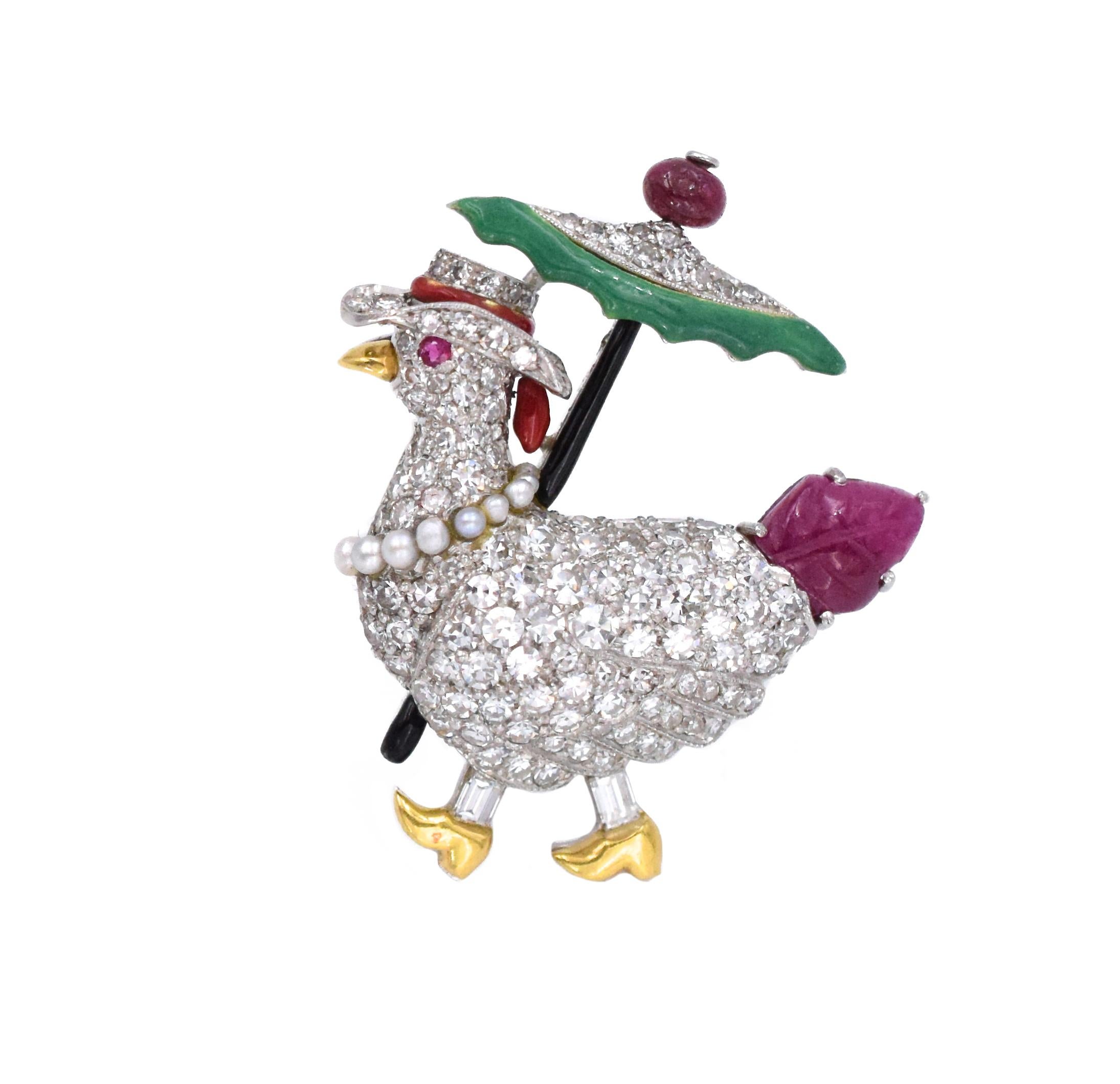 Raymond Yard  Pair of Cocktail Lapel Brooches For Sale 1