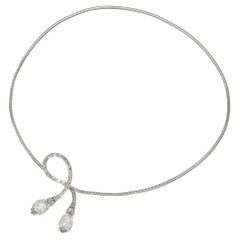 Collana/pendente Raymond Yard in platino, oro bianco e diamanti Briolette