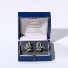Raymond Yard Platinum, Diamond & Emerald Earrings