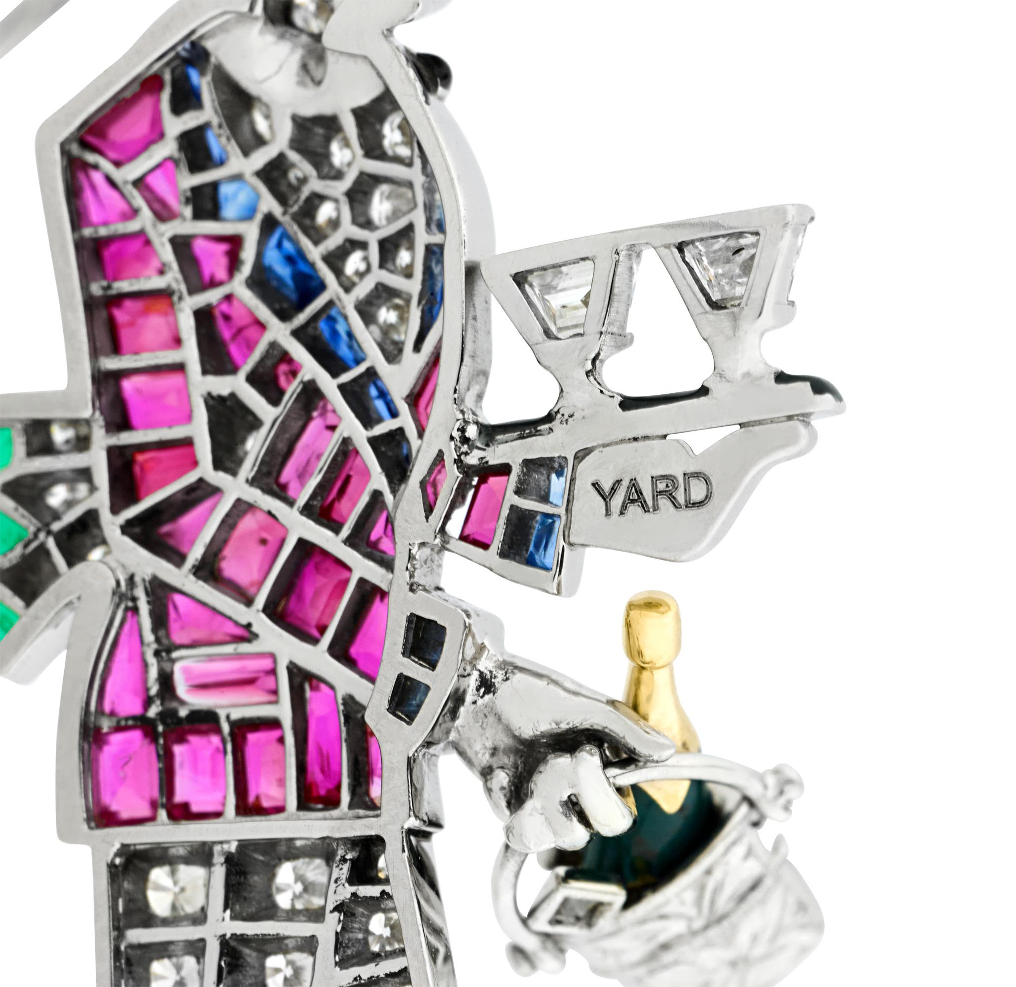 One of the esteemed Raymond Yard's most iconic and collectible designs, the rabbit waiter brooch epitomizes the Art Deco jeweler's unparalleled creativity and craftsmanship. First created in 1929 as a playful poke at Prohibition-era policies, this