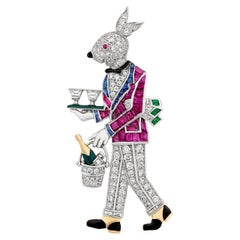 Raymond Yard Rabbit Waiter Brooch