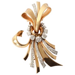 Raymond Yard Retro Gold and Diamond Brooch
