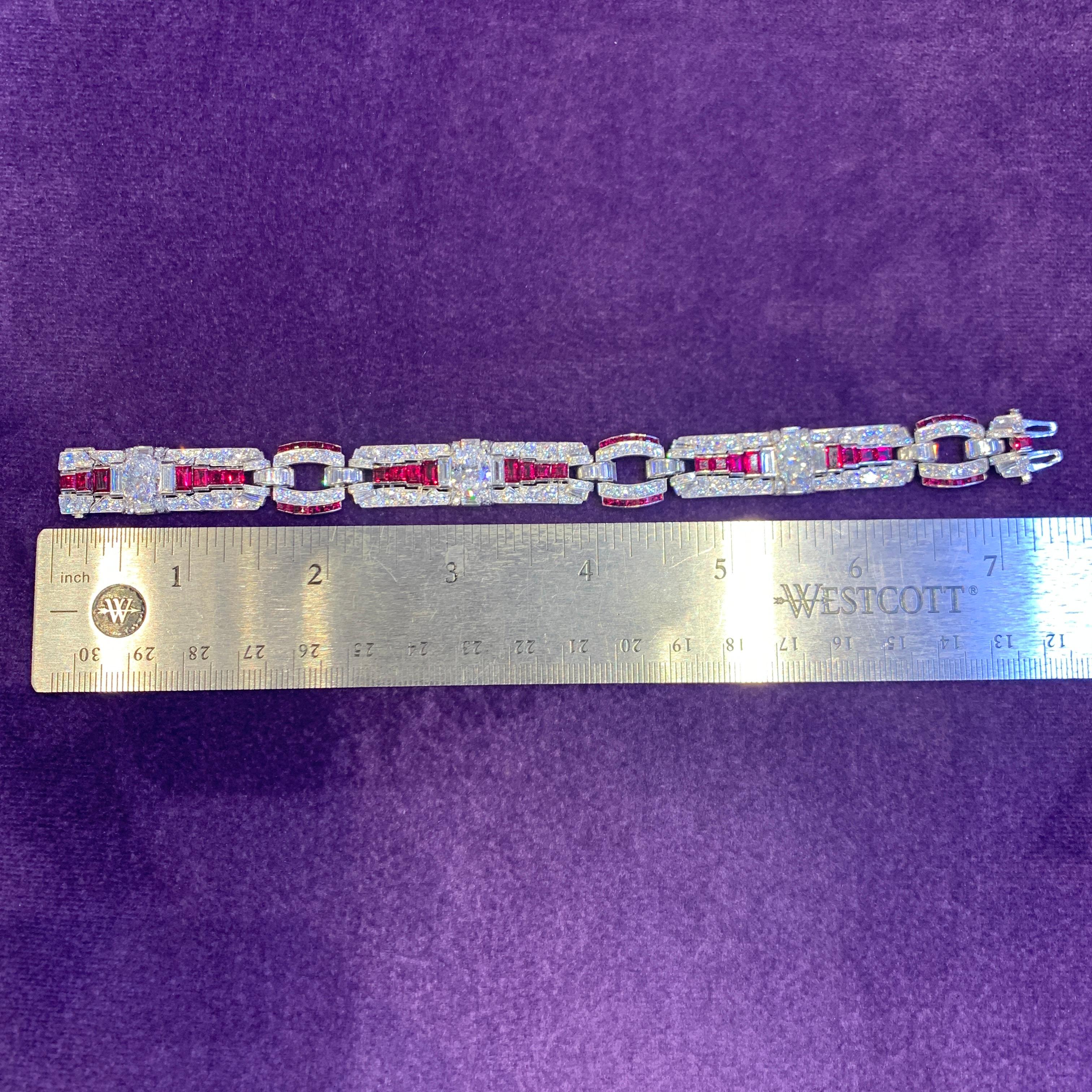 Raymond Yard Art Deco-Armband mit Rubin und Diamanten 8