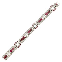 Raymond Yard Art Deco-Armband mit Rubin und Diamanten