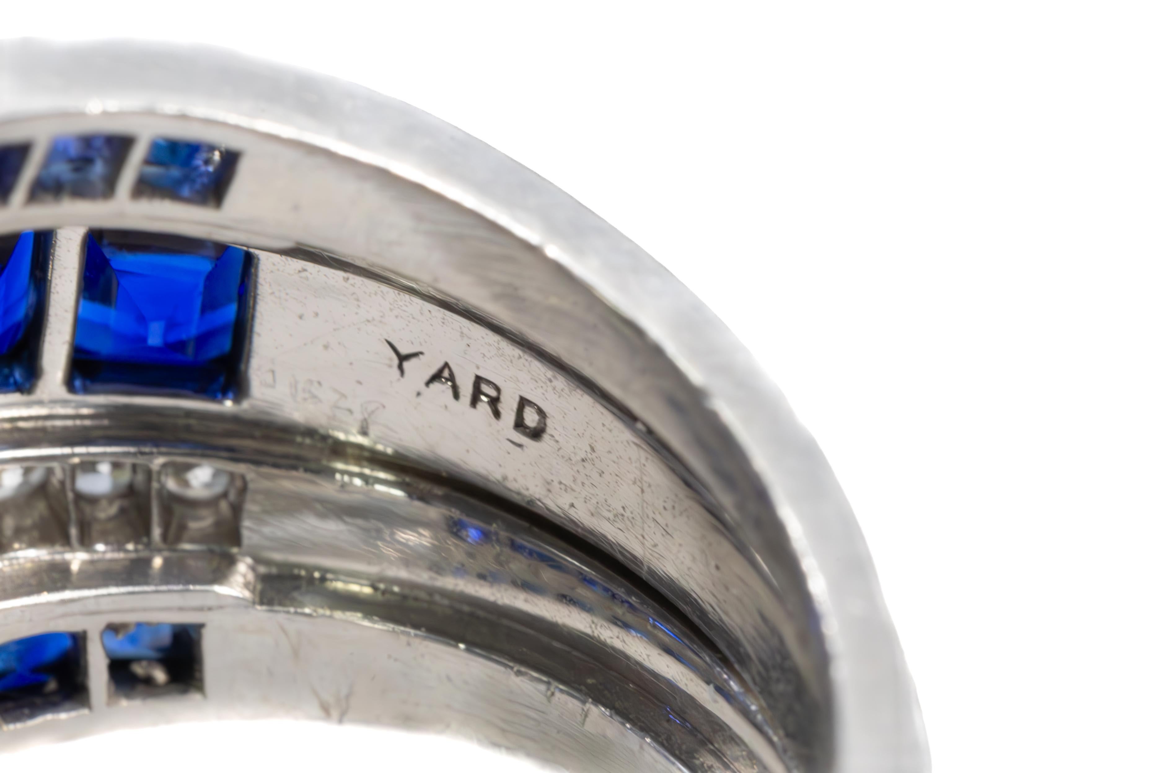 Princess Cut Raymond Yard Sapphire and Diamond Ring For Sale