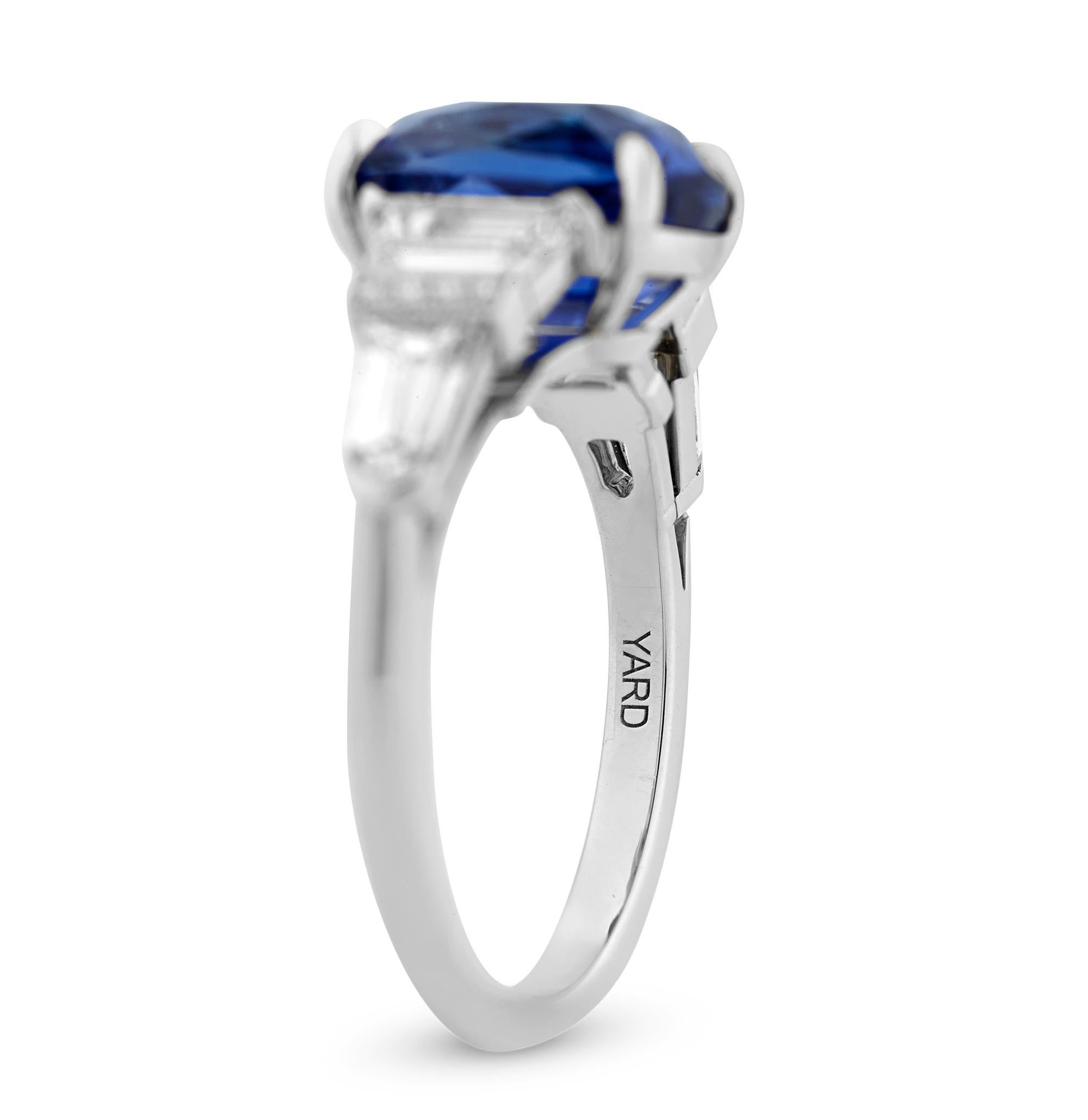 Modern Raymond Yard Sapphire Ring, 4.60 Carats For Sale