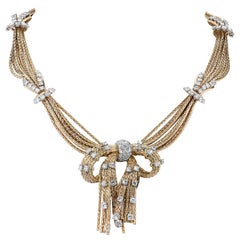 Raymond Yard Strand Diamond Necklace circa 1950 in 18 Karat Yellow Gold