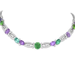 Raymond Yard Untreated Paraiba Tourmaline Necklace, 26.08 Carats