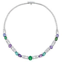 Raymond Yard Untreated Paraiba Tourmaline Necklace, 26.08 Carats