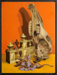 Still life with skull and flowers