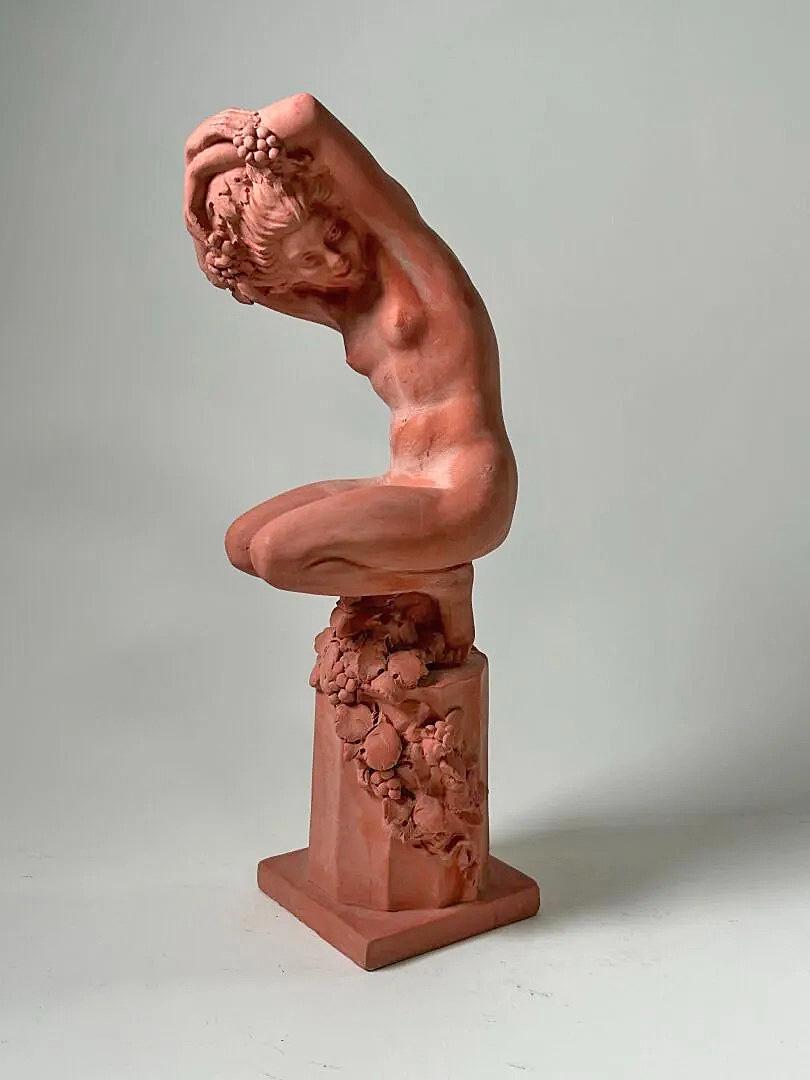 Raymonde Guerbe (1894-1995) scultura art déco in terracotta naturale, circa 1930 In condizioni buone in vendita a Mouscron, WHT