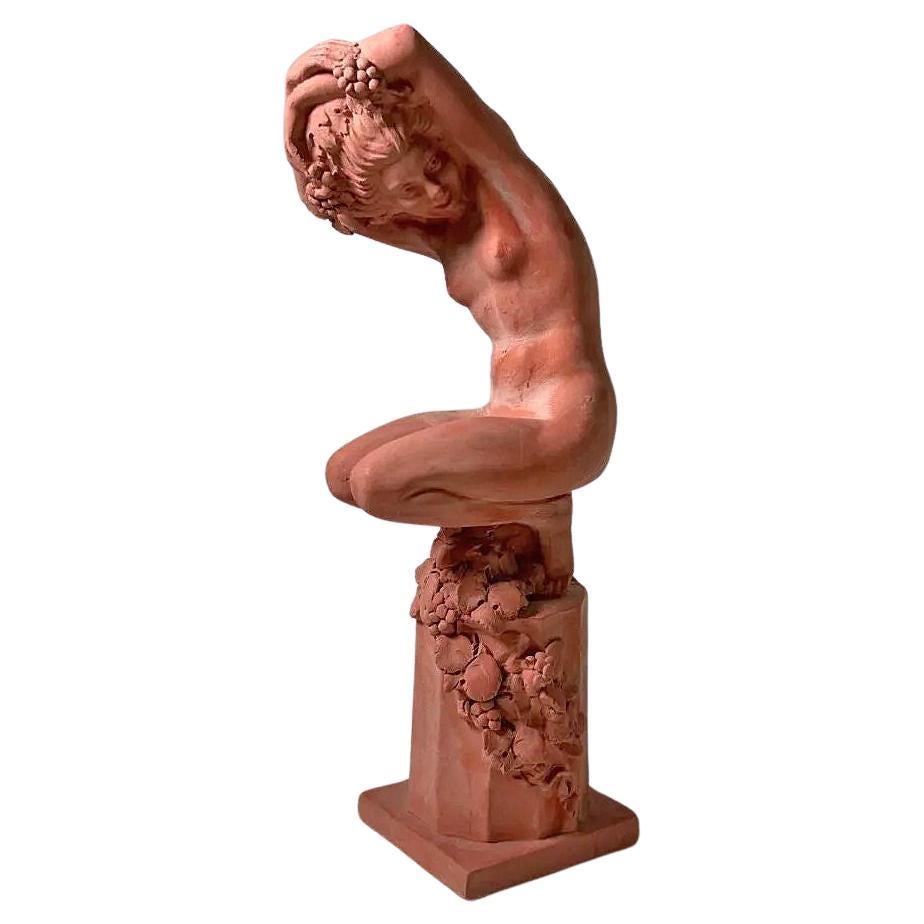 Raymonde Guerbe (1894-1995) scultura art déco in terracotta naturale, circa 1930
