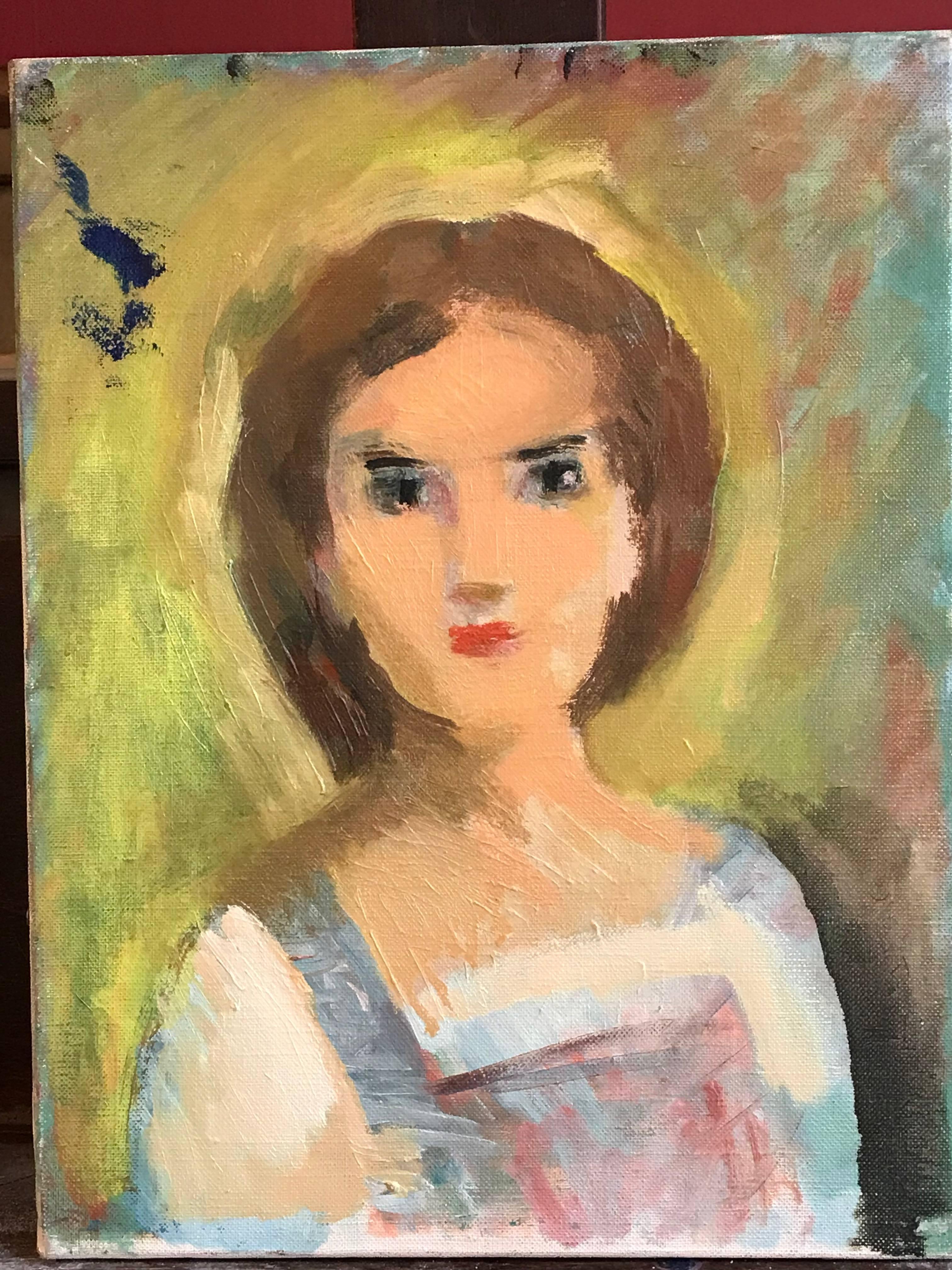 Jeune Femme
by Raymonde Heudebert (1905-1991)
oil painting on canvas, unframed

Provenance: 
private collection of the artists work, France

Lovely original oil painting by the well listed and much admired French painter, Raymonde Heudebert