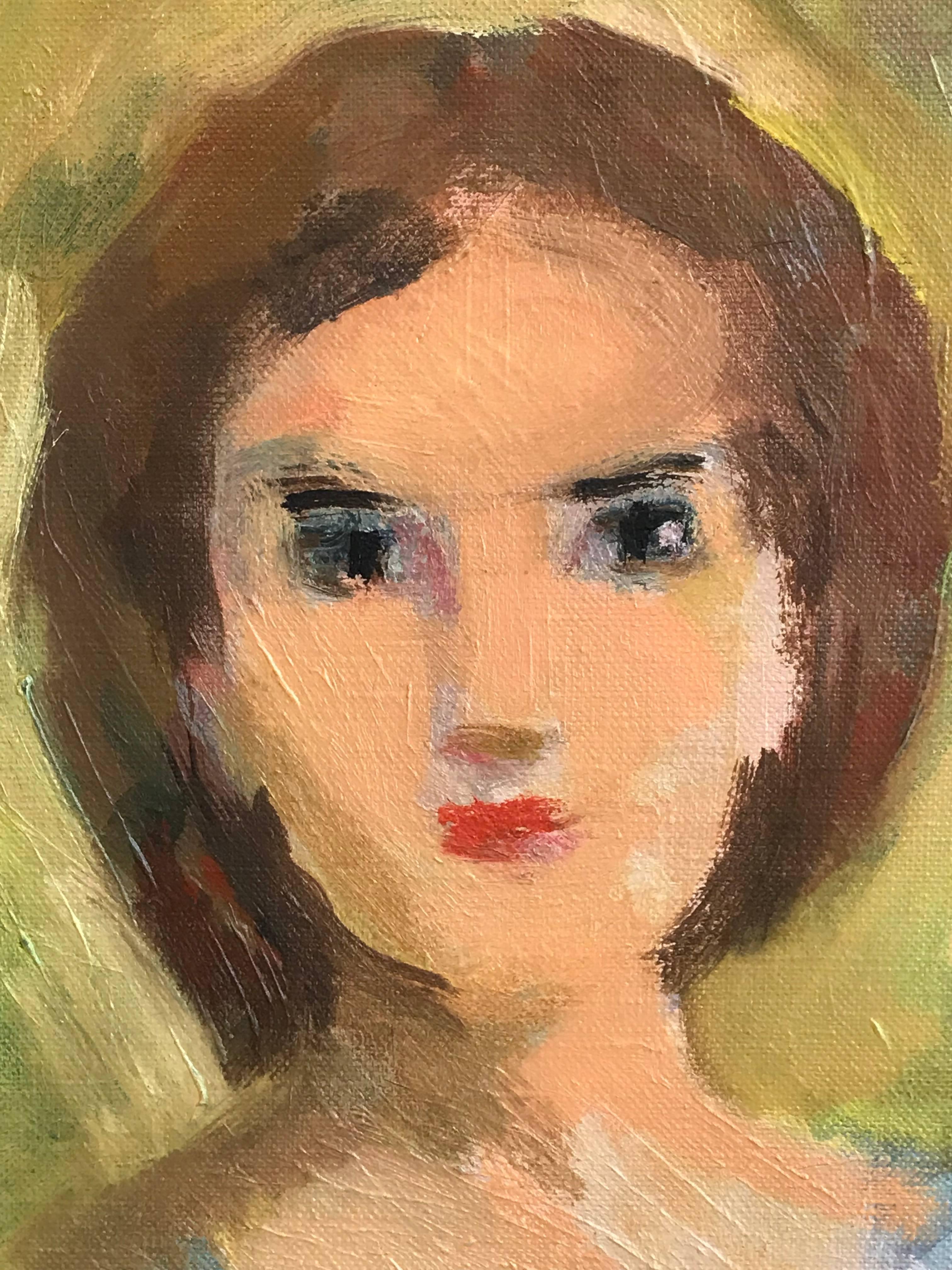French Fauvist Oil Painting Portrait of Young Girl 2